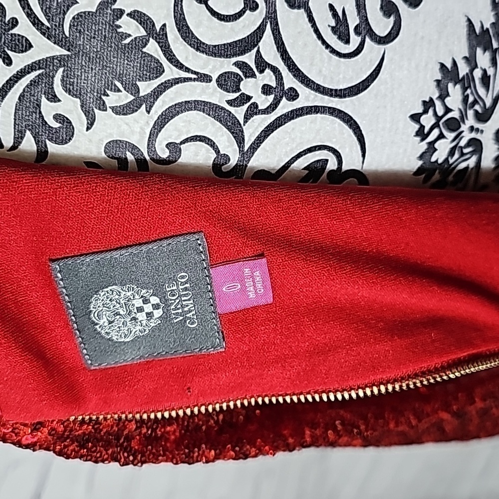 Vince Camuto sz 0 red sequins lined holiday dress - Picture 7 of 7